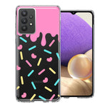 Samsung Galaxy A32 Pink Drip Frosting Cute Heart Sprinkles Kawaii Cake Design Double Layer Phone Case Cover