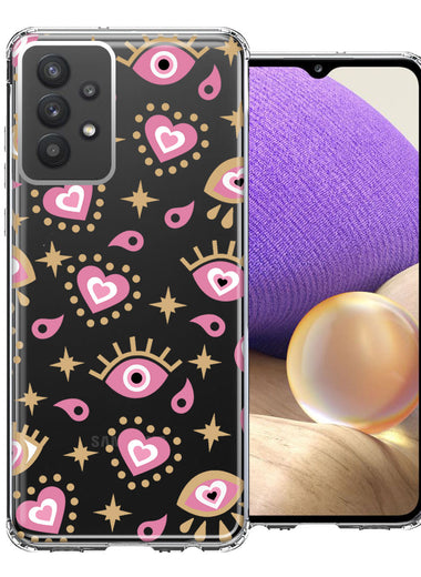 Samsung Galaxy A32 Pink Evil Eye Lucky Love Law Of Attraction Design Double Layer Phone Case Cover