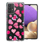 Samsung Galaxy A32 Pretty Valentines Day Hearts Chocolate Candy Angel Flowers Double Layer Phone Case Cover
