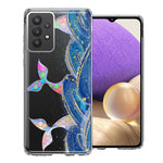 Samsung Galaxy A32 Rainbow Mermaid Tails Scales Ocean Waves Beach Girls Summer Double Layer Phone Case Cover