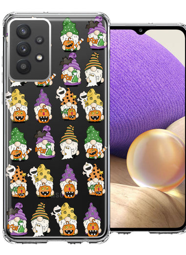 Samsung Galaxy A32 Spooky Halloween Gnomes Cute Characters Holiday Seasonal Pumpkins Candy Ghosts Double Layer Phone Case Cover