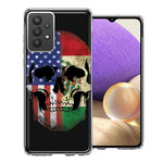 Samsung Galaxy A32 US Mexico Flag Skull Double Layer Phone Case Cover