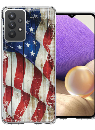 Samsung Galaxy A32 Vintage USA Flag Double Layer Phone Case Cover