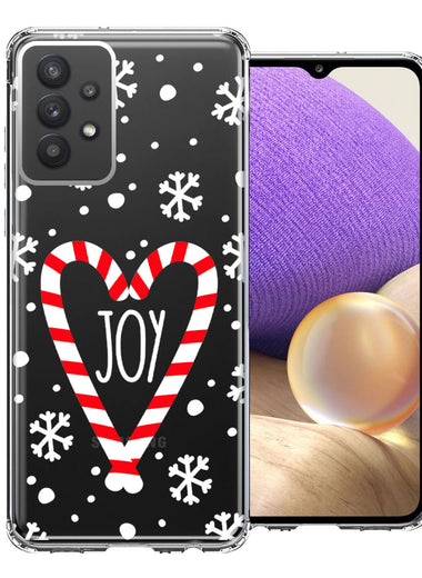 Samsung Galaxy A32 Winter Joy Snow Peppermint Candy Cane Heart Festive Christmas Double Layer Phone Case Cover