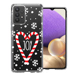 Samsung Galaxy A32 Winter Joy Snow Peppermint Candy Cane Heart Festive Christmas Double Layer Phone Case Cover