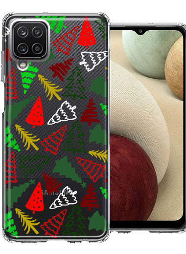 Samsung Galaxy A12 Christmas Trees Holiday Festive Winter By BillyElleCo Double Layer Phone Case Cover