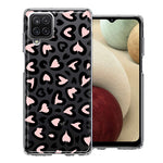 Samsung Galaxy A42 Cute Pink Leopard Print Hearts Valentines Day Love Double Layer Phone Case Cover