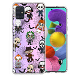 Samsung Galaxy A51 Classic Haunted Horror Halloween Nightmare Characters Spider Webs Design Double Layer Phone Case Cover