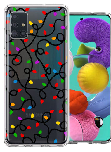 Samsung Galaxy A51 Colorful Nostalgic Vintage Christmas Holiday Winter String Lights Design Double Layer Phone Case Cover