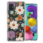 Samsung Galaxy A51 Feminine Classy Flowers Fall Toned Floral Wallpaper Style Double Layer Phone Case Cover