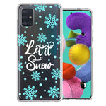 Samsung Galaxy A51 Christmas Holiday Let It Snow Winter Blue Snowflakes Design Double Layer Phone Case Cover