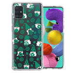 Samsung Galaxy A51 Lucky Green St Patricks Day Cute Gnomes Shamrock Polkadots Double Layer Phone Case Cover