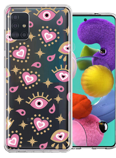 Samsung Galaxy A51 Pink Evil Eye Lucky Love Law Of Attraction Design Double Layer Phone Case Cover