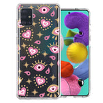 Samsung Galaxy A51 Pink Evil Eye Lucky Love Law Of Attraction Design Double Layer Phone Case Cover