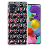 Samsung Galaxy A51 Pink Horror Valentine Character Ghostface Boyfriend Call Me Hearts Double Layer Phone Case Cover