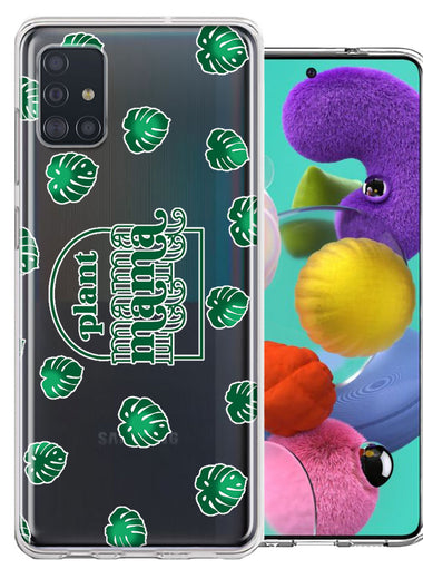 Samsung Galaxy A51 Plant Mama Houseplant Lover Monstera Tropical Leaf Green Design Double Layer Phone Case Cover