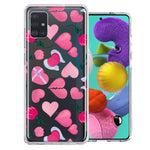 Samsung Galaxy A51 Pretty Valentines Day Hearts Chocolate Candy Angel Flowers Double Layer Phone Case Cover