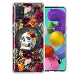 Samsung Galaxy A51 Romance Is Dead Valentines Day Halloween Skull Floral Autumn Flowers Double Layer Phone Case Cover