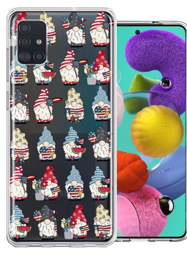 Samsung Galaxy A51 USA Fourth Of July American Summer Cute Gnomes Patriotic Parade Double Layer Phone Case Cover