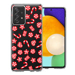 Samsung Galaxy A33 Christmas Winter Red White Peppermint Candies Swirls Candycanes Design Double Layer Phone Case Cover