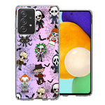 Samsung Galaxy A52 Classic Haunted Horror Halloween Nightmare Characters Spider Webs Design Double Layer Phone Case Cover