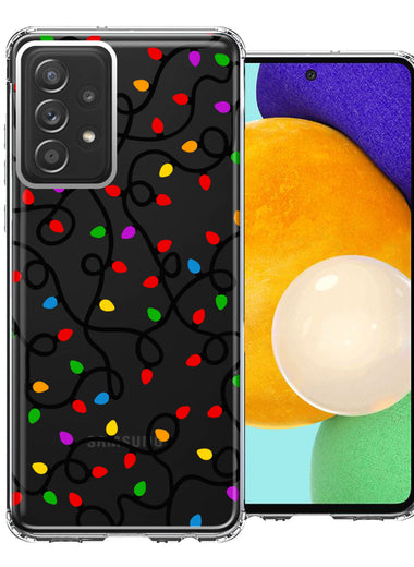 Samsung Galaxy A53 Colorful Nostalgic Vintage Christmas Holiday Winter String Lights Design Double Layer Phone Case Cover