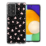 Samsung Galaxy A52 Cute Pink Leopard Print Hearts Valentines Day Love Double Layer Phone Case Cover