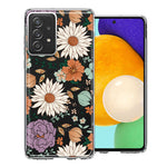 Samsung Galaxy A52 Feminine Classy Flowers Fall Toned Floral Wallpaper Style Double Layer Phone Case Cover