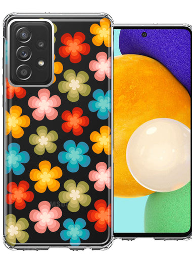 Samsung Galaxy A52 Groovy Gradient Retro Color Flowers Double Layer Phone Case Cover