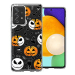 Samsung Galaxy A52 Halloween Jack-O-Lantern Pumpkin Skull Spooky Design Double Layer Phone Case Cover