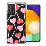 Samsung Galaxy A52 Heart Suckers Lollipop Valentines Day Candy Lovers Double Layer Phone Case Cover