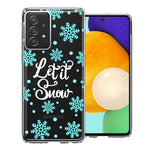 Samsung Galaxy A52 Christmas Holiday Let It Snow Winter Blue Snowflakes Design Double Layer Phone Case Cover