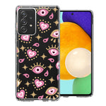 Samsung Galaxy A52 Pink Evil Eye Lucky Love Law Of Attraction Design Double Layer Phone Case Cover