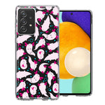 Samsung Galaxy A52 Pink Happy Swimming Axolotls Polka Dots Double Layer Phone Case Cover