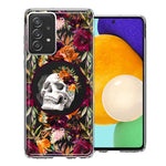Samsung Galaxy A52 Romance Is Dead Valentines Day Halloween Skull Floral Autumn Flowers Double Layer Phone Case Cover