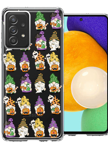 Samsung Galaxy A52 Spooky Halloween Gnomes Cute Characters Holiday Seasonal Pumpkins Candy Ghosts Double Layer Phone Case Cover