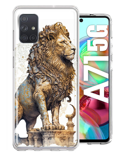 Samsung Galaxy A71 5G Ancient Lion Sculpture Hybrid Protective Phone Case Cover