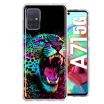 Samsung Galaxy A71 4G Neon Rainbow Glow Colorful Leopard Hybrid Protective Phone Case Cover