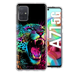 Samsung Galaxy A71 5G Neon Rainbow Glow Colorful Leopard Hybrid Protective Phone Case Cover