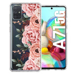 For Samsung Galaxy A71 4G Blush Pink Peach Spring Flowers Peony Rose Phone Case Cover