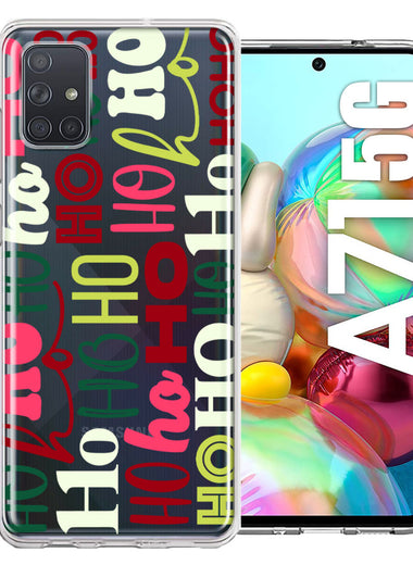 Samsung Galaxy A71 5G Christmas Santa Ho Ho Ho textagraphy Festive Holiday Double Layer Phone Case Cover