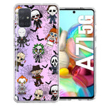 Samsung Galaxy A71 4G Classic Haunted Horror Halloween Nightmare Characters Spider Webs Design Double Layer Phone Case Cover