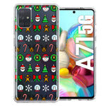 Samsung Galaxy A71 4G Classic Christmas Polka Dots Santa Snowman Reindeer Candy Cane Design Double Layer Phone Case Cover