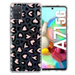 Samsung Galaxy A71 5G Cute Pink Leopard Print Hearts Valentines Day Love Double Layer Phone Case Cover