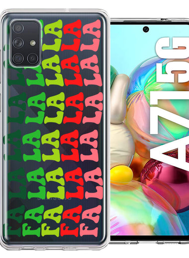 Samsung Galaxy A71 5G Deck The Halls Christmas Carol Falala Festive Lyric Vintage 70s Letters Double Layer Phone Case Cover