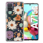 Samsung Galaxy A71 4G Feminine Classy Flowers Fall Toned Floral Wallpaper Style Double Layer Phone Case Cover