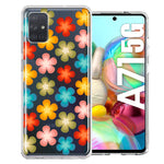 Samsung Galaxy A71 4G Groovy Gradient Retro Color Flowers Double Layer Phone Case Cover