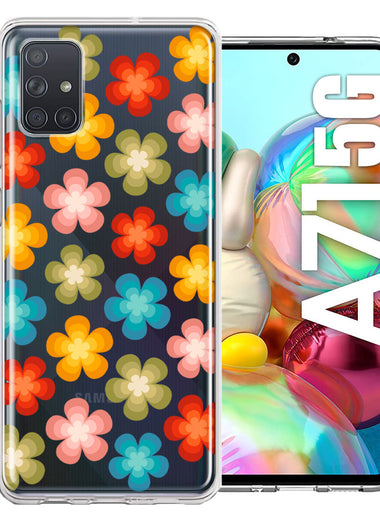 Samsung Galaxy A71 5G Groovy Gradient Retro Color Flowers Double Layer Phone Case Cover