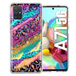 Samsung Galaxy A71 4G Leopard Paint Colorful Beautiful Abstract Milkyway Double Layer Phone Case Cover