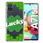 Samsung Galaxy A71 4G Lucky St Patrick's Day Shamrock Green Clovers Double Layer Phone Case Cover